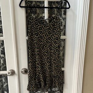 Floral Black and Yellow Dress